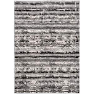Lurex Black/Gray 5 ft. x 8 ft. Striped Area Rug