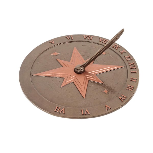 Cast Metal Roman Sundial - Antique Copper