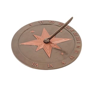 Cast Metal Roman Sundial - Antique Copper