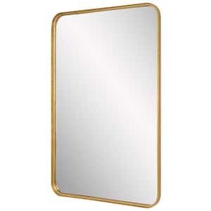 24 in. W x 38 in. H Wooden Frame Gold Wall Mirror
