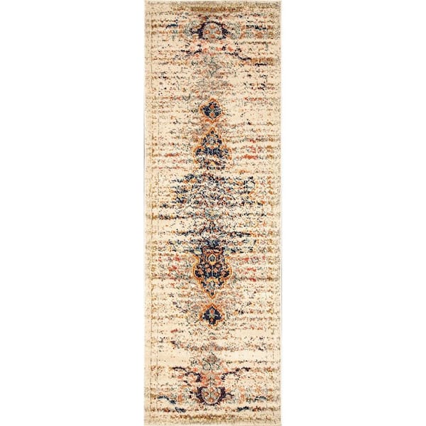 nuLOOM Distressed Persian Sarita Sand 2 ft. 6 in. x 14 ft. Runner Rug