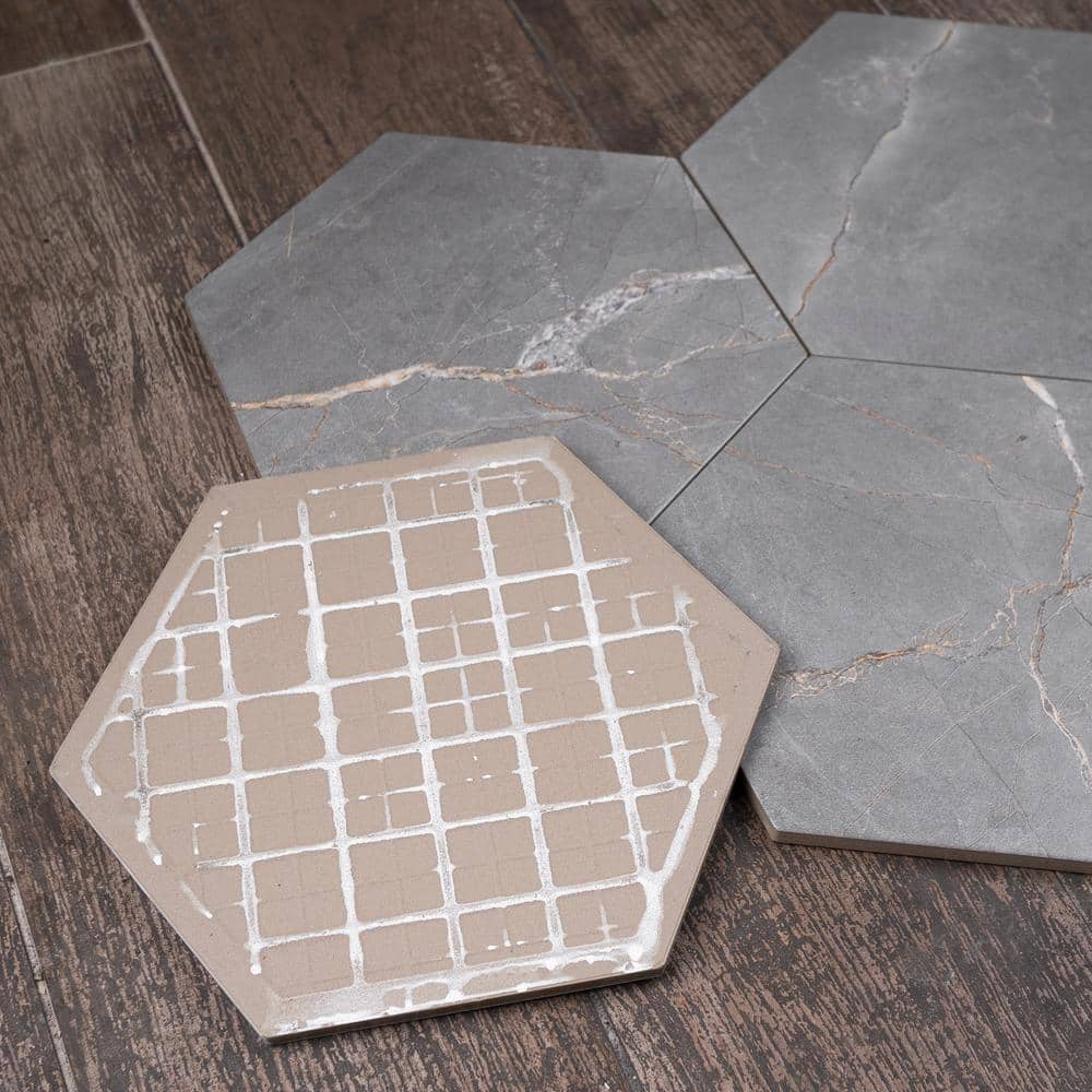 Elegance Dark Gray Hexagon Matte Porcelain Wall & Floor Tile