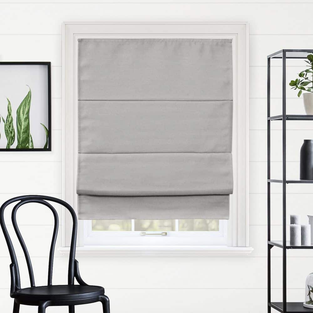 Del Mar Ready-Made Pearl Grey Cordless Blackout Privacy Fabric Roman Shade 23 in. W x 64 in. L price history on PriceWatchPro