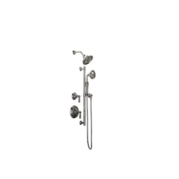 Bancroft 1-Spray 6.8 in. Single Wall Mount Fixed Shower Head in Polished  Chrome