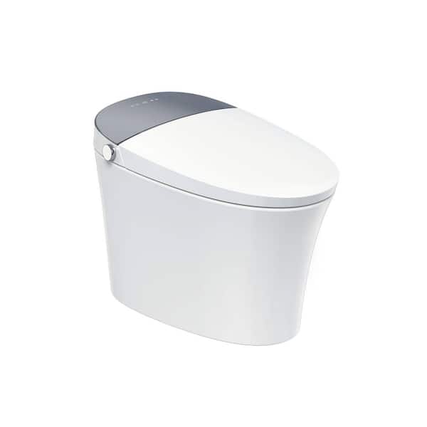 Elongated ADA Smart Bidet Toilet 1.1/1.6 GPF Dual Auto Flush in White, 1000G MaP Flush, Soft Close Lid, Heated Seat