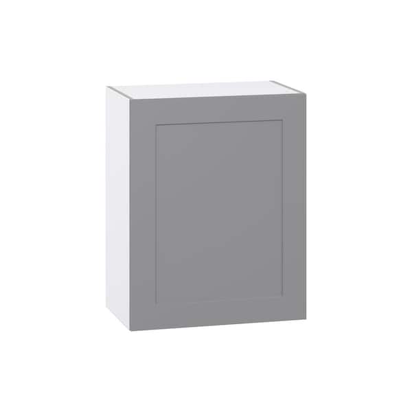J COLLECTION Roseland 24 in. W x 14 in. D x 30 in. H Assembled Shaker Wall Kitchen Cabinet in Slate Gray