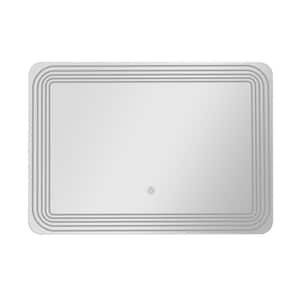 27.5 in. W x 20 in. H Rectangular Frameless LED Wall-Mount Bathroom Vanity Mirror with Touch Button in White
