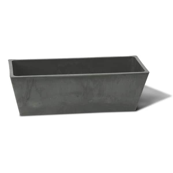 Algreen Valencia 20 in. Windowsill Light Charcoal Plastic Planter