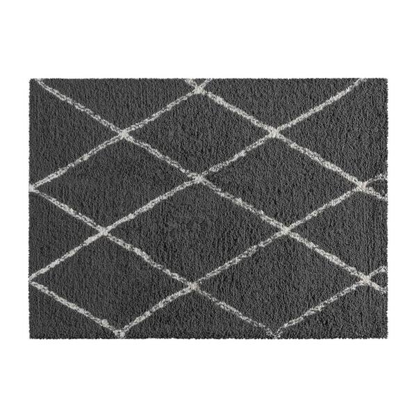 TAYLOR + LOGAN Charcoal/Ivory 5' x 7' Polyester Area Rug AR487003TAYLH The Home Depot