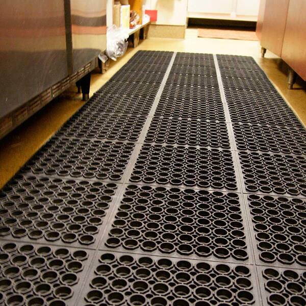 Rubber Cal Dura Chef Black 7 8 In X 38 5 In X 58 5 In Anti Fatigue Mat 03 116 Wbk The Home Depot