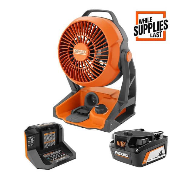 18V Cordless Jobsite Fan Kit with 4.0 Ah Battery and Charger