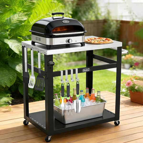 NUUK 30 in. Outdoor Pizza Oven Grill Cart with Stainless Steel