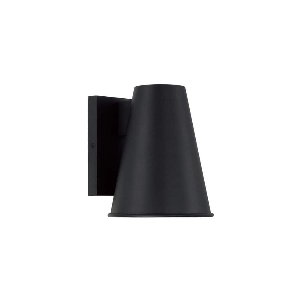 Yardley 7 in. Black with Painted White Interior Outdoor Hardwired Wall Lantern Sconce With No Bulbs Included price history on PriceWatchPro