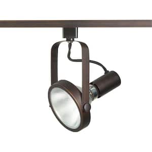 1-Light PAR38 Russet Bronze Gimbal Ring Track Lighting Head