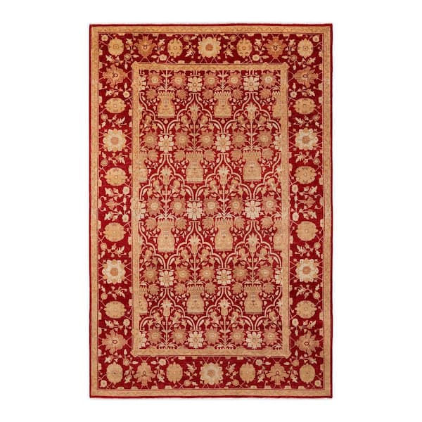 Chloe & Olivia Home Red 6 ft. 0 in. x 9 ft. 2 in. Ottoman Hand-Knotted Area Rug