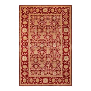 Red 6 ft. 0 in. x 9 ft. 2 in. Ottoman One-of-a-Kind Hand-Knotted Area Rug