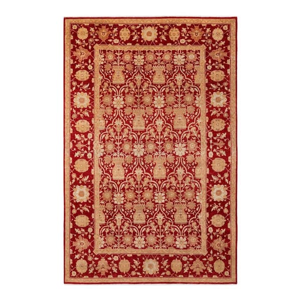 Solo Rugs Red 6 ft. 0 in. x 9 ft. 2 in. Ottoman One-of-a-Kind Hand-Knotted Area Rug