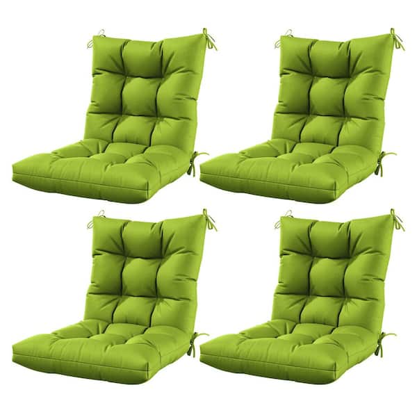 44.5 in. x 22.5 in. x 5 in. Outdoor Chair Cushion Tufted Seat and Back Patio Furniture Cushion Set Grass Green (4-Pack)