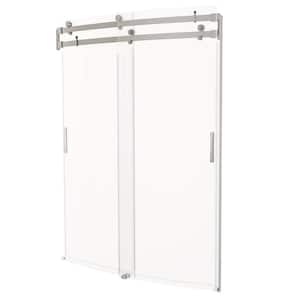 Classic 500 Curve 60 in. W x 73.75 in. H Sliding Frameless Shower Door in Stainless Steel with Clear Glass