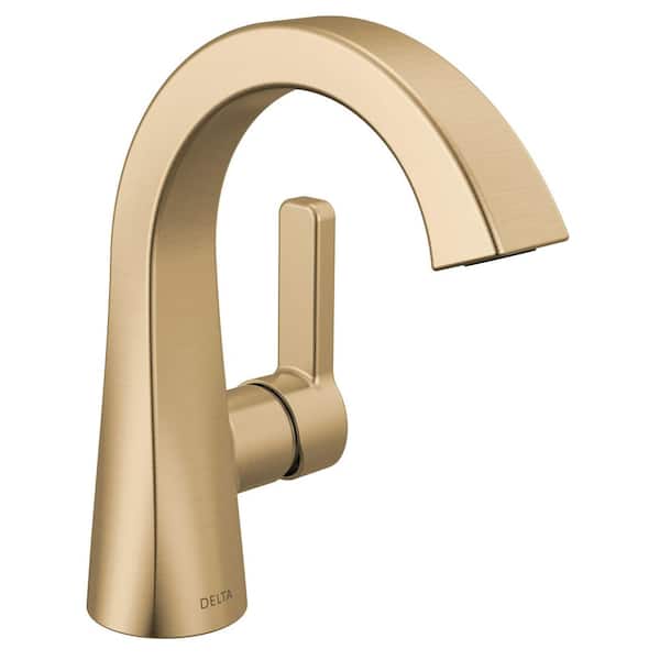 Lineax Gold Single Handle Single Hole Bathroom Sink Faucet in Champagne Bronze