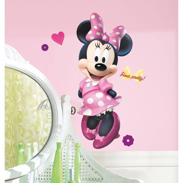 RoomMates 18 in. x 40 in. Mickey and Friends - Minnie Bow-tique 17 -Piece Peel and Stick Giant Wall Decal
