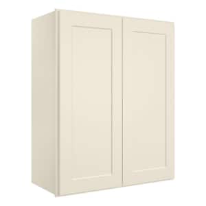 Antique White Painted Shaker Style Ready to Assemble Wall Cabinet 33-in W x 36-in H x 12-in D