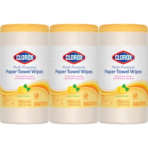 75-Count Lemon Verbena Multi-Purpose Paper Towel Cleaning Disinfecting Wipes (3-Pack)