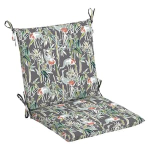 20 in. x 20 in. Outdoor Mid Back Dining Chair Cushion in Gray Crane