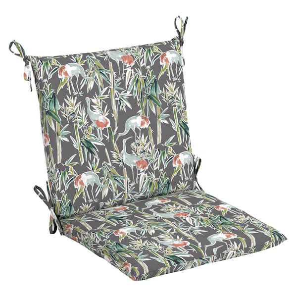 Hampton Bay 20 In X Outdoor Mid Back Dining Chair Cushion Gray Crane Tm07651b 9d6 - Home Depot Patio Chair Pads