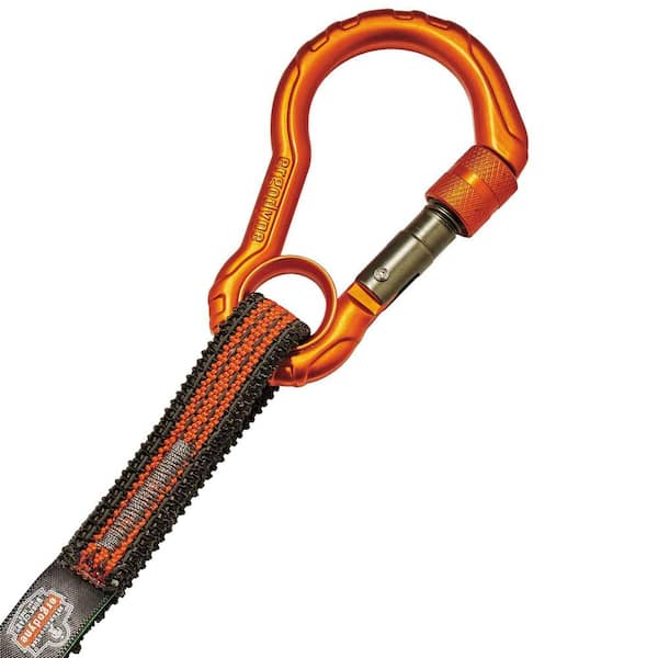 5 lbs. Orange and Gray Standard Detachable Single Carabiner Tool Lanyard