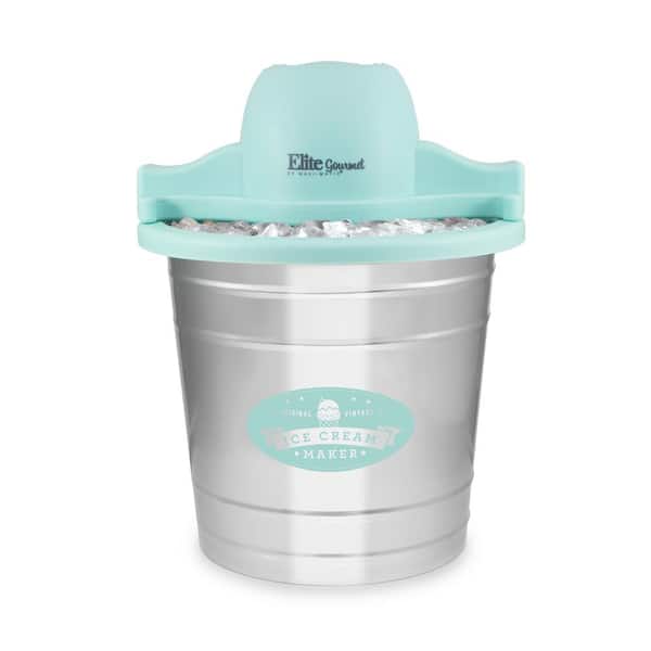 Elite Gourmet 4 qt. Old Fashioned Galvanized Metal Bucket Electric Ice Cream Maker EIM-308 L