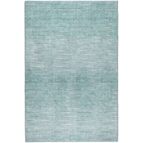 Dream Shag Premium Machine Washable Abstract ADS800 Aqua 8 ft. x 10 ft. Area Rug