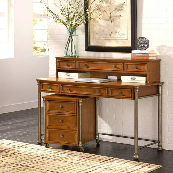 HOMESTYLES The Orleans 2-Piece Vintage Caramel Office Suite