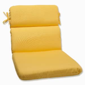 Solid Outdoor/Indoor 21 in W x 3 in H Deep Seat, 1-Piece Chair Cushion with Round Corners in Yellow Fortress