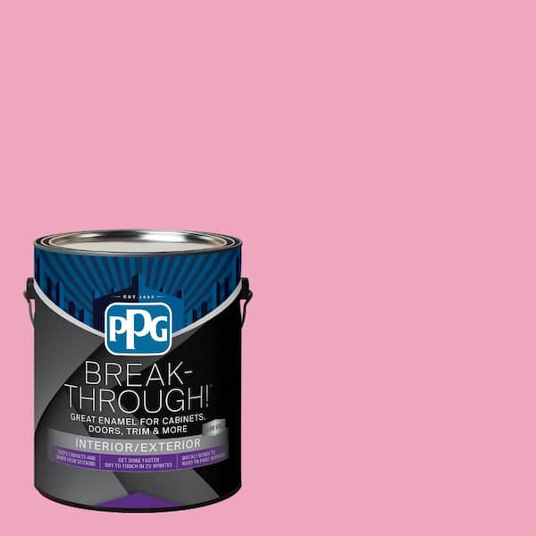 1 gal. PPG1181-4 Tickled Pink Semi-Gloss Door, Trim & Cabinet Paint