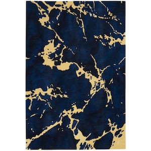 Symmetry Navy 5 ft. x 8 ft. Abstract Contemporary Area Rug