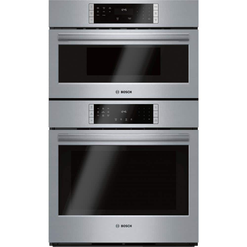Bosch 800 Series 30 in Built-In Smart Combination Electric Convection Wall Oven w/ Self-Clean and Microwave in Stainless Steel, Silver