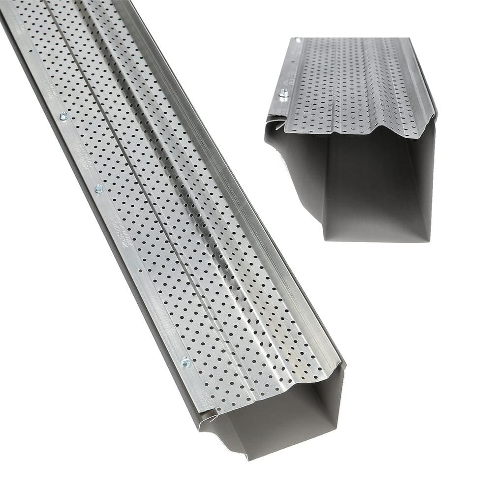 5 in. x 11.5 ft. Gutter Guard Leaf Protection, Aluminum Gutter Covers for K