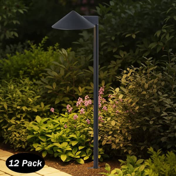 Laplusbelle 35 in. Low Voltage Black Aluminum Hardwired Integrated