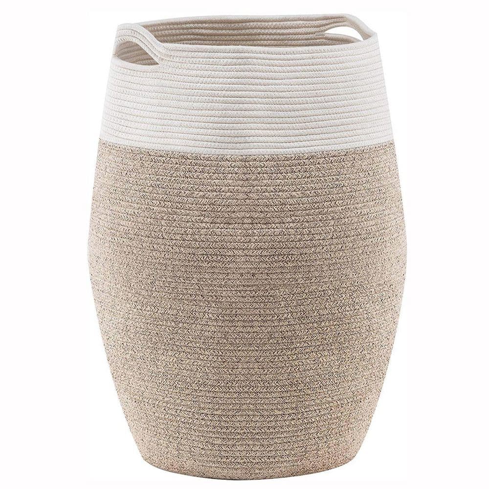 105 L Fabric Laundry Basket Hamper with Handles Brown