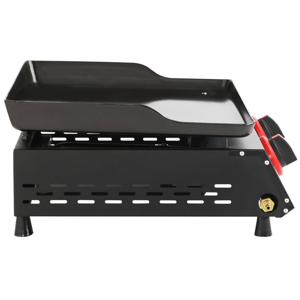 18-Inch Black 2-Burner Portable Gas Griddle