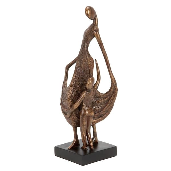 Litton Lane 5 in. x 5 in. Bronze Polystone Family Sculpture