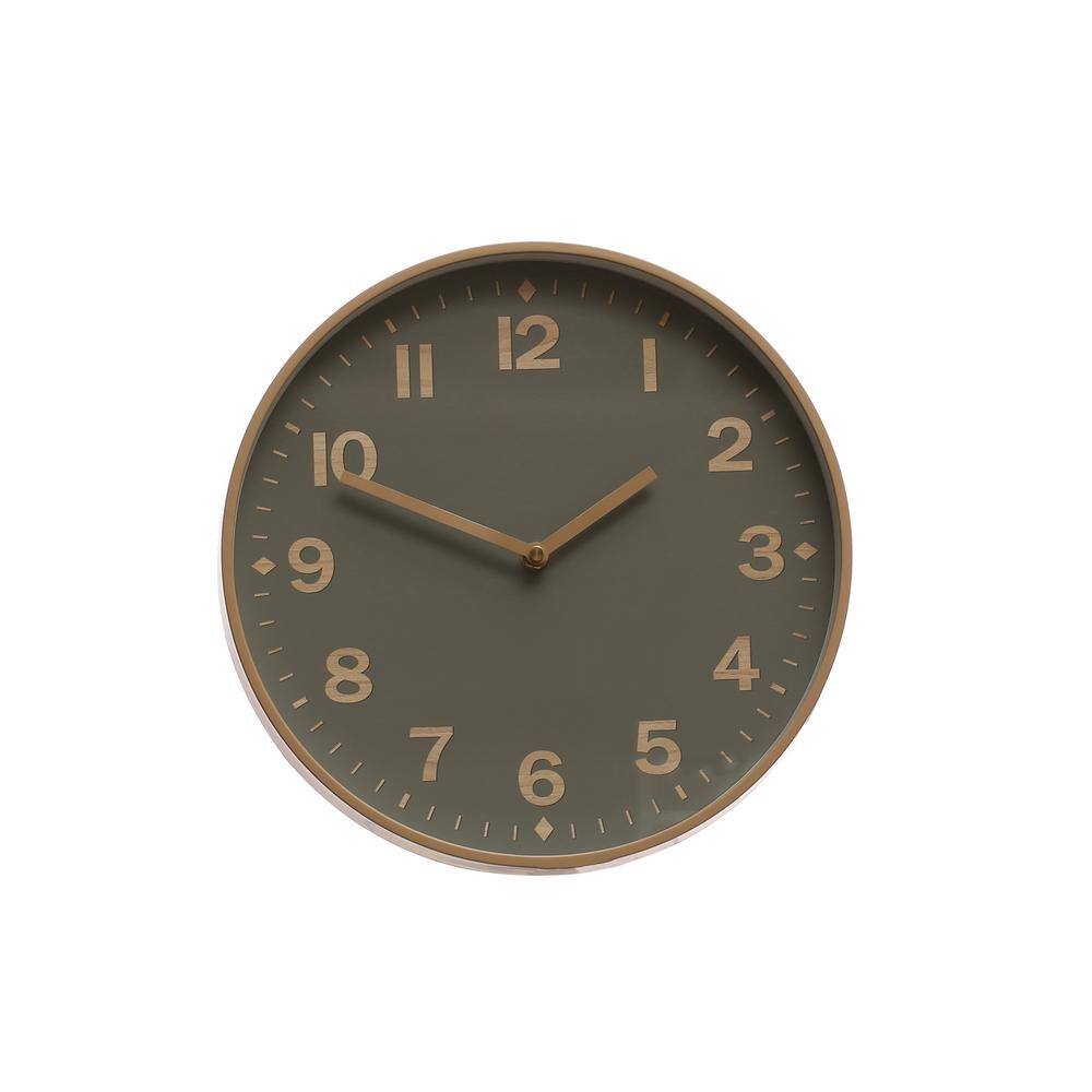 Storied Home Sage Green Analog Plastic Wall Clock AH3152 The Home Depot
