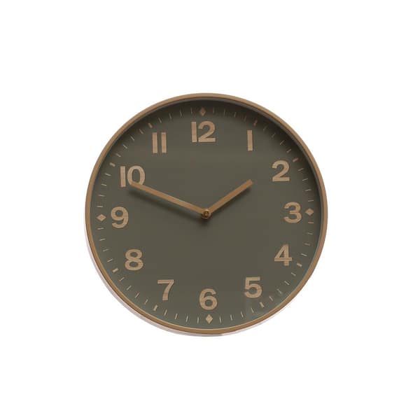 Storied Home Sage Green Analog Plastic Wall Clock