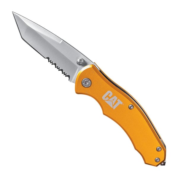 CAT 2.625 in. Stainless Steel Partially Serrated Tanto Folding