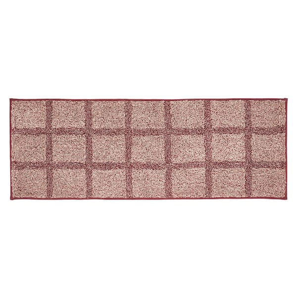 VHC BRANDS Connell 17 in. W x 48 in. L Red Tan Bathmat