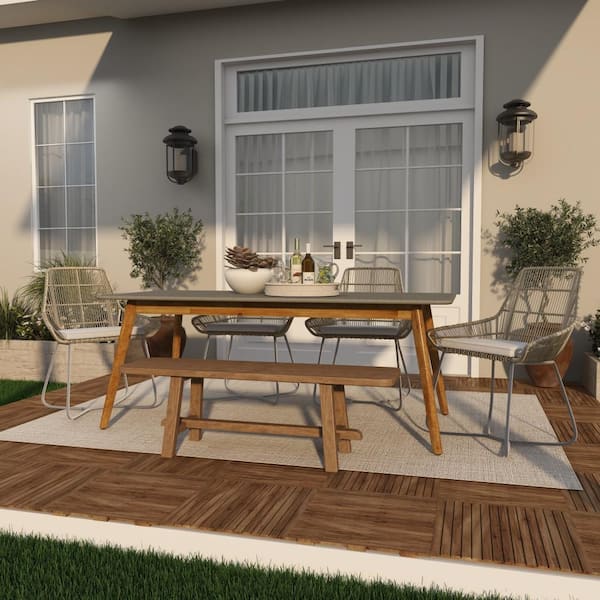 Cement patio table online set