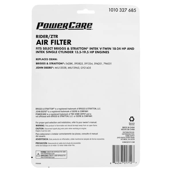Filtre à air avec préfiltre pour Briggs & Stratton 796031 594201 590825 591334 797704 John Deere