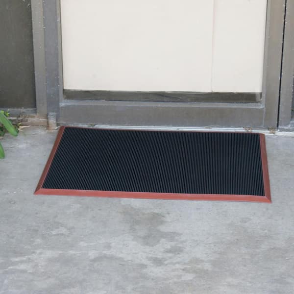 Rubber-Cal Door Scraper Black 32 in. x 39 in. Recycled Rubber