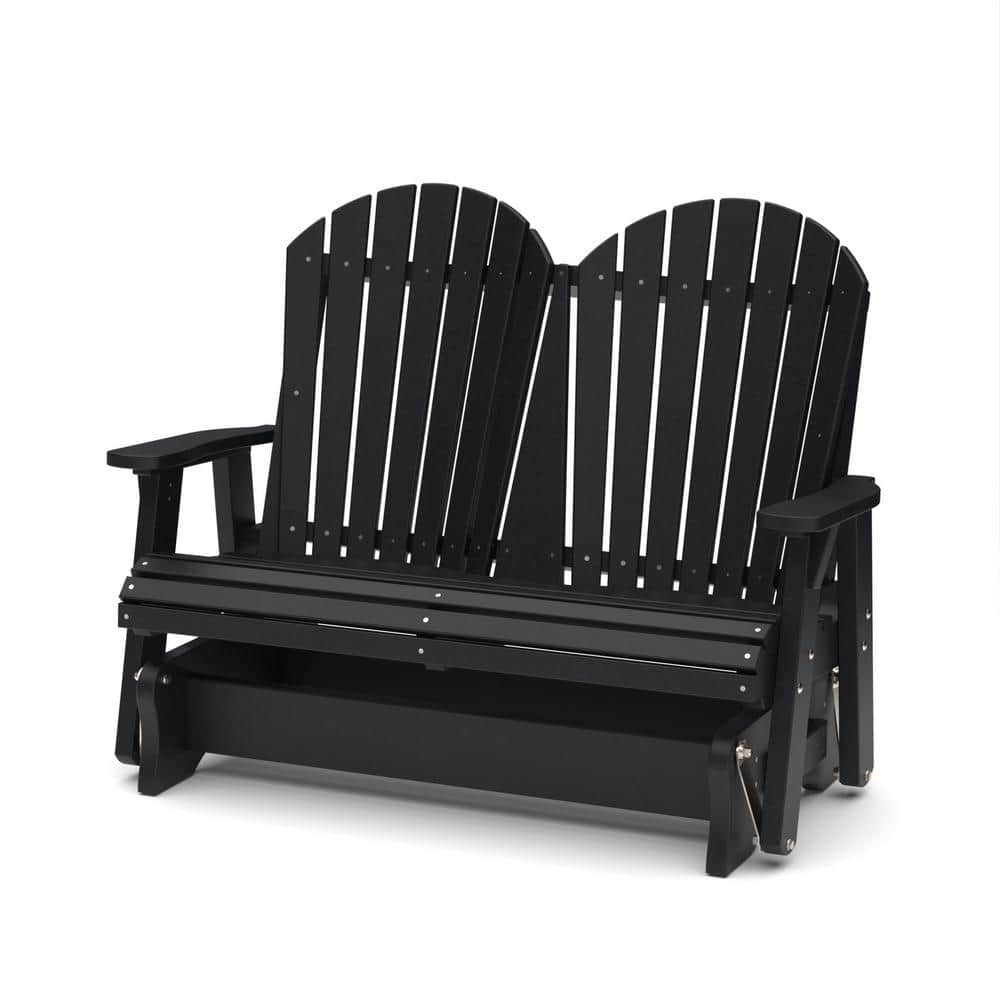 WILDRIDGE Heritage 2Person Black Plastic Outdoor Double Glider LCC104BK The Home Depot